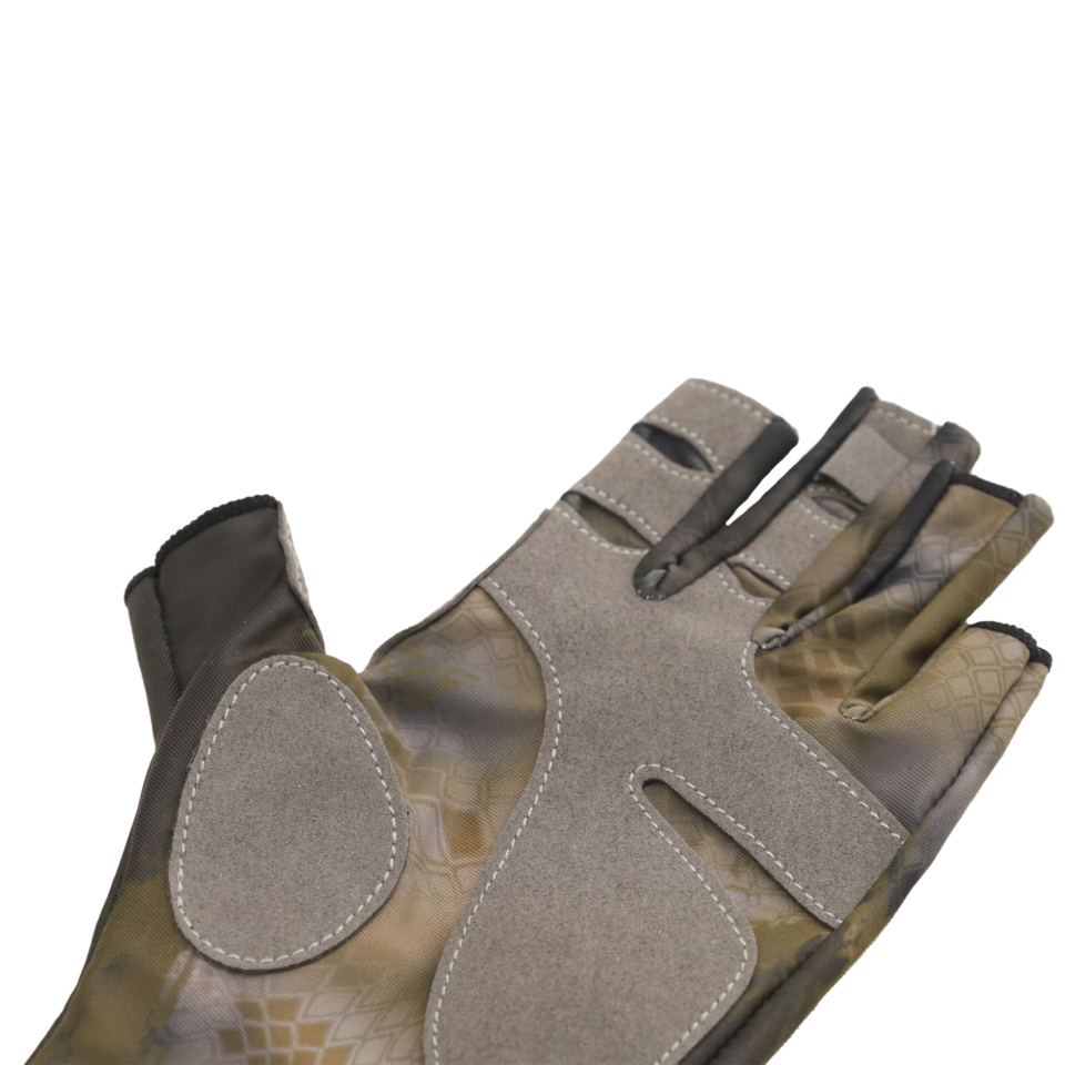 ПЕРЧАТКИ ДЛЯ РЫБАЛКИ ЛЕТНИЕ AQUATIC UPF50+ (CARP CAMO BRONZE) 3