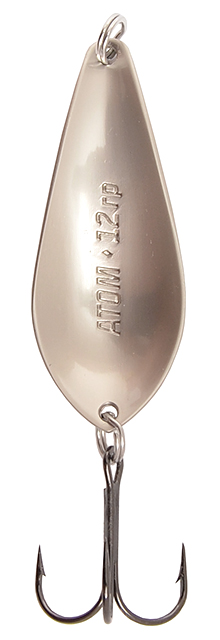 Блесна Олта АТОМ, 12г, 63мм, матовое серебро, тр.Mustad №1, цветной металл 2