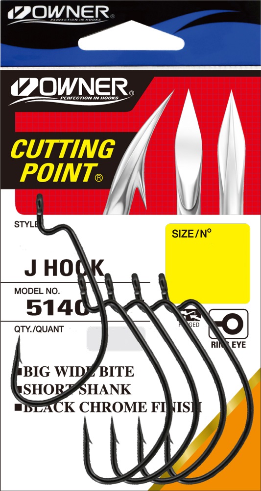 Крючок OWNER офсетный J-Hook BC №1-0 (6шт)