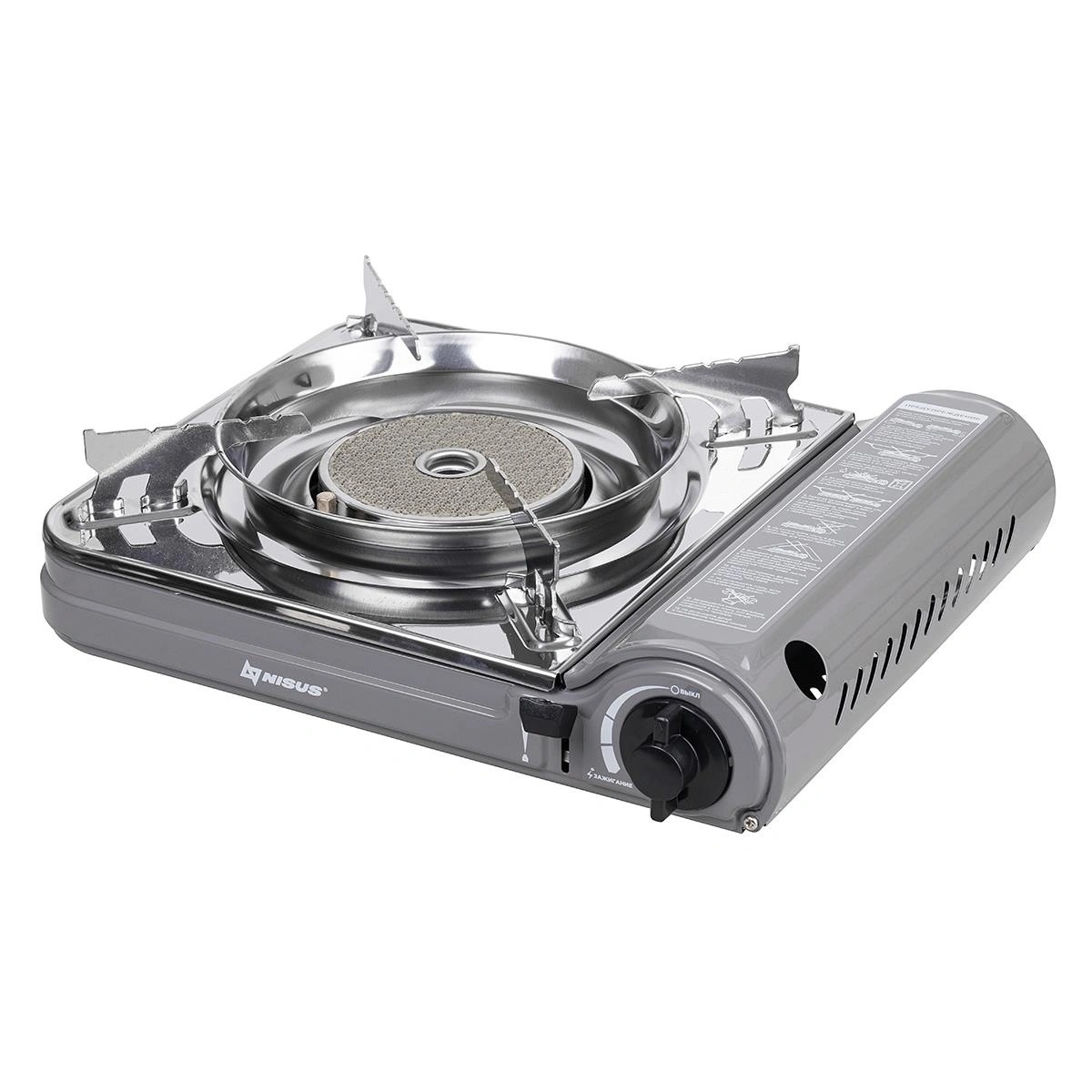 Плита газовая портат. в кейсе, горелка керамическая, ветрозащита (N-MS-3500CS) NISUS 1