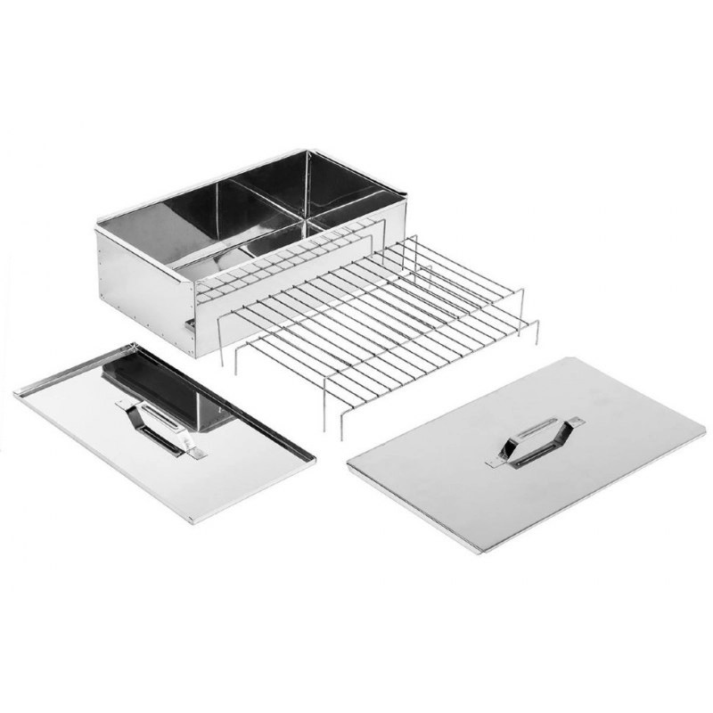Коптильня двухъярусная с поддоном Стандарт Плюс (нержавейка 0,8 мм)1