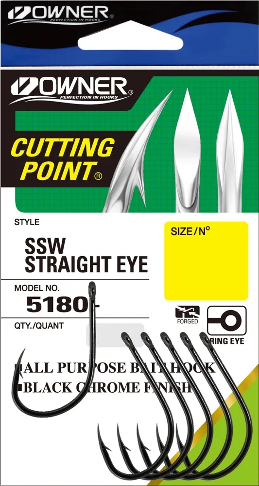 Крючок OWNER OC SSW Straight w-eye BC №1 (9шт)