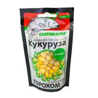 Кукуруза насадочная КАРПОМАНИЯ натуральная с горохом 120гр пакет (мягкая цельная)