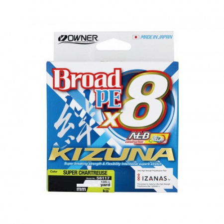 OWNER Шнур Kizuna X8 Broad PE chartreuse1