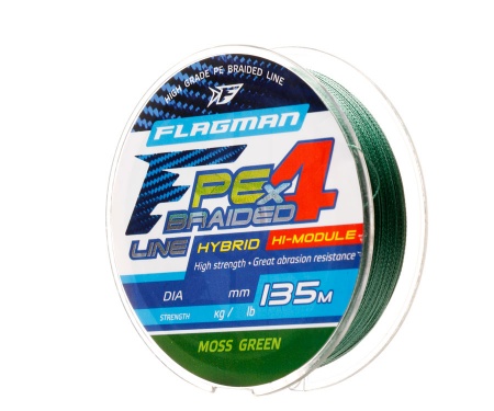 FLAGMAN Шнур PE Hybrid F4 135м MossGreen 0,08мм 3,6кг 8lb
